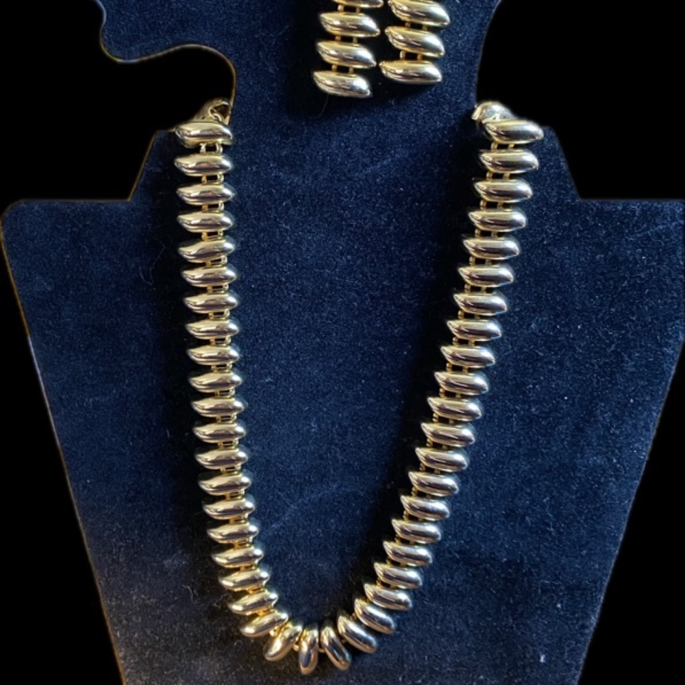 Vintage Gold Necklace and Earrings Set